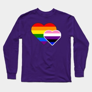 Gender Fluid Double Heart Long Sleeve T-Shirt